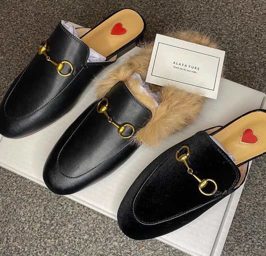 Fur Leather Loafers