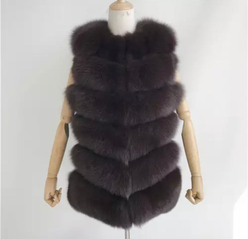 6 Row Fox Fur Gilet