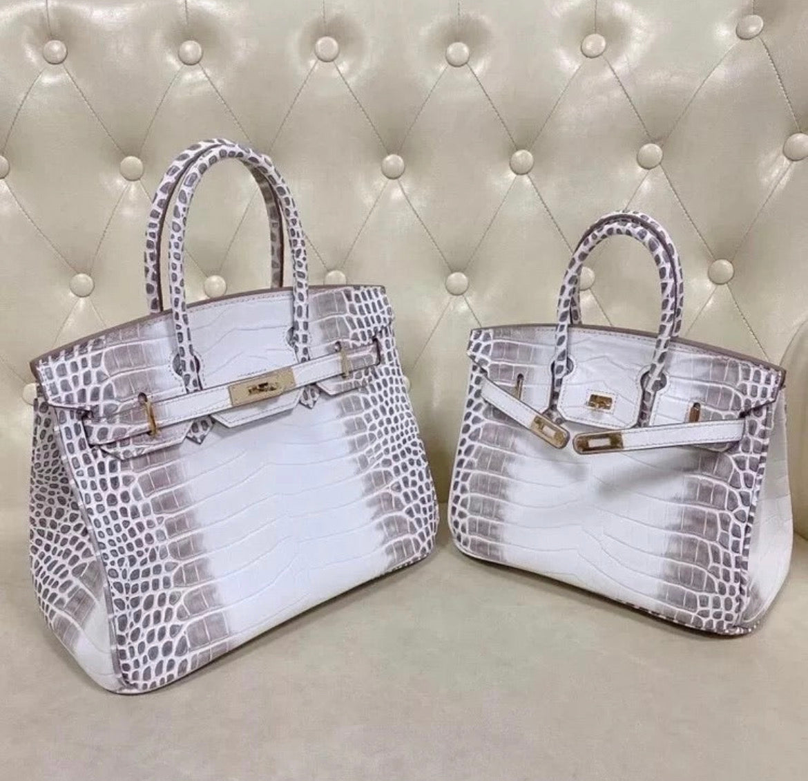 Croc Leather Handbag