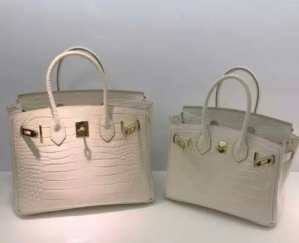 Croc Leather Handbag