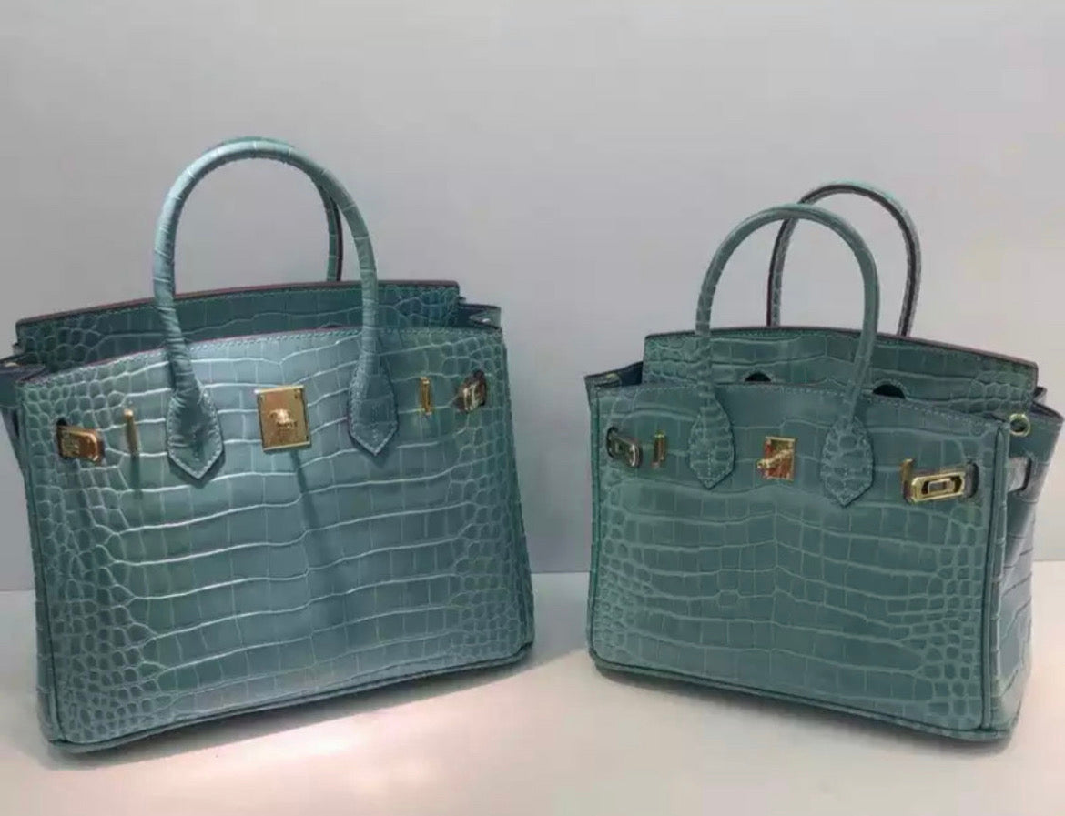 Croc Leather Handbag