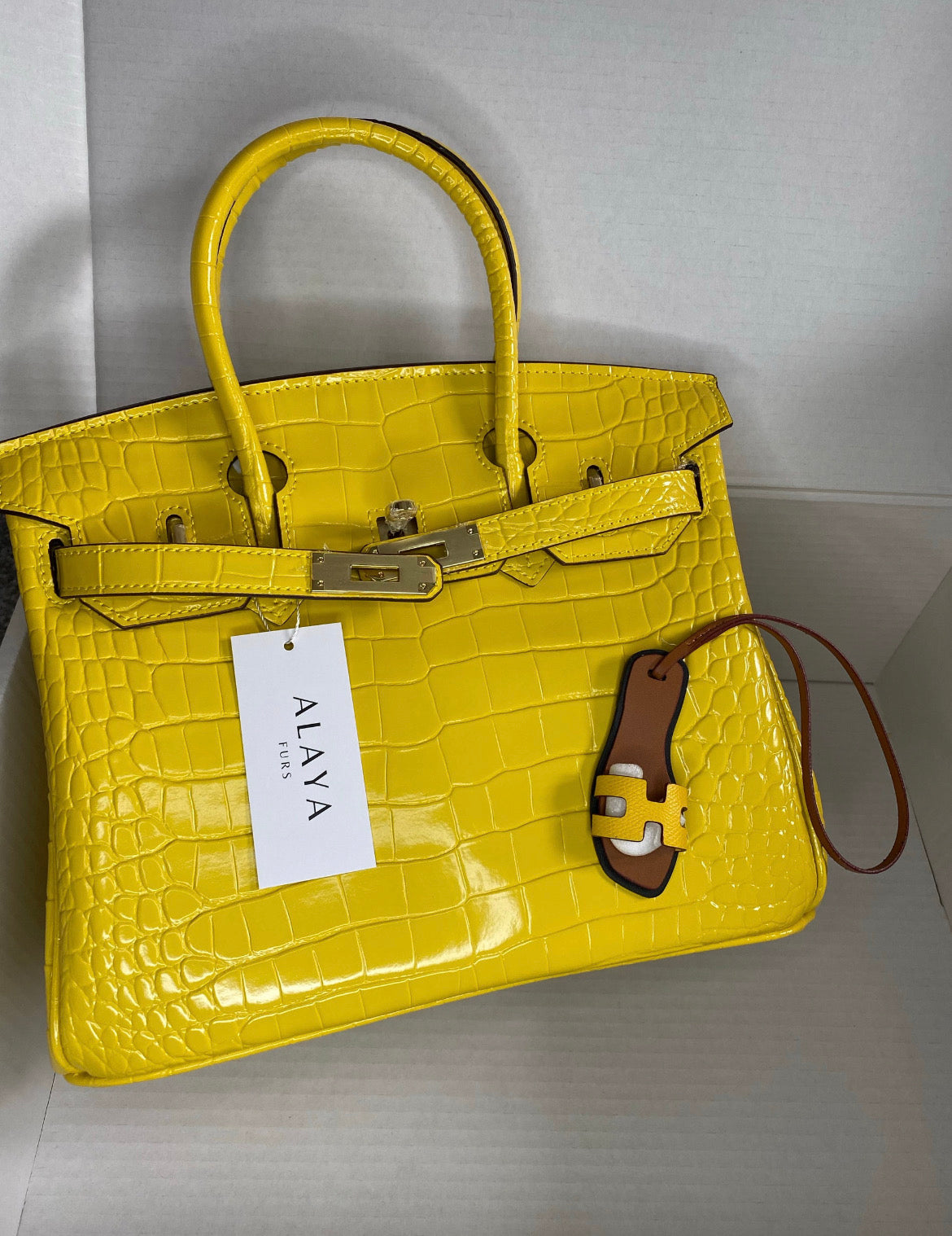 Croc Leather Handbag