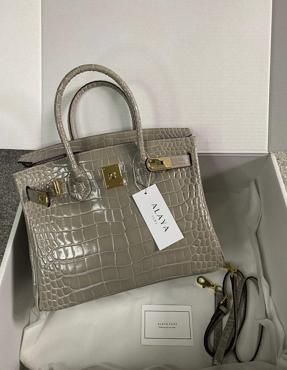 Croc Leather Handbag