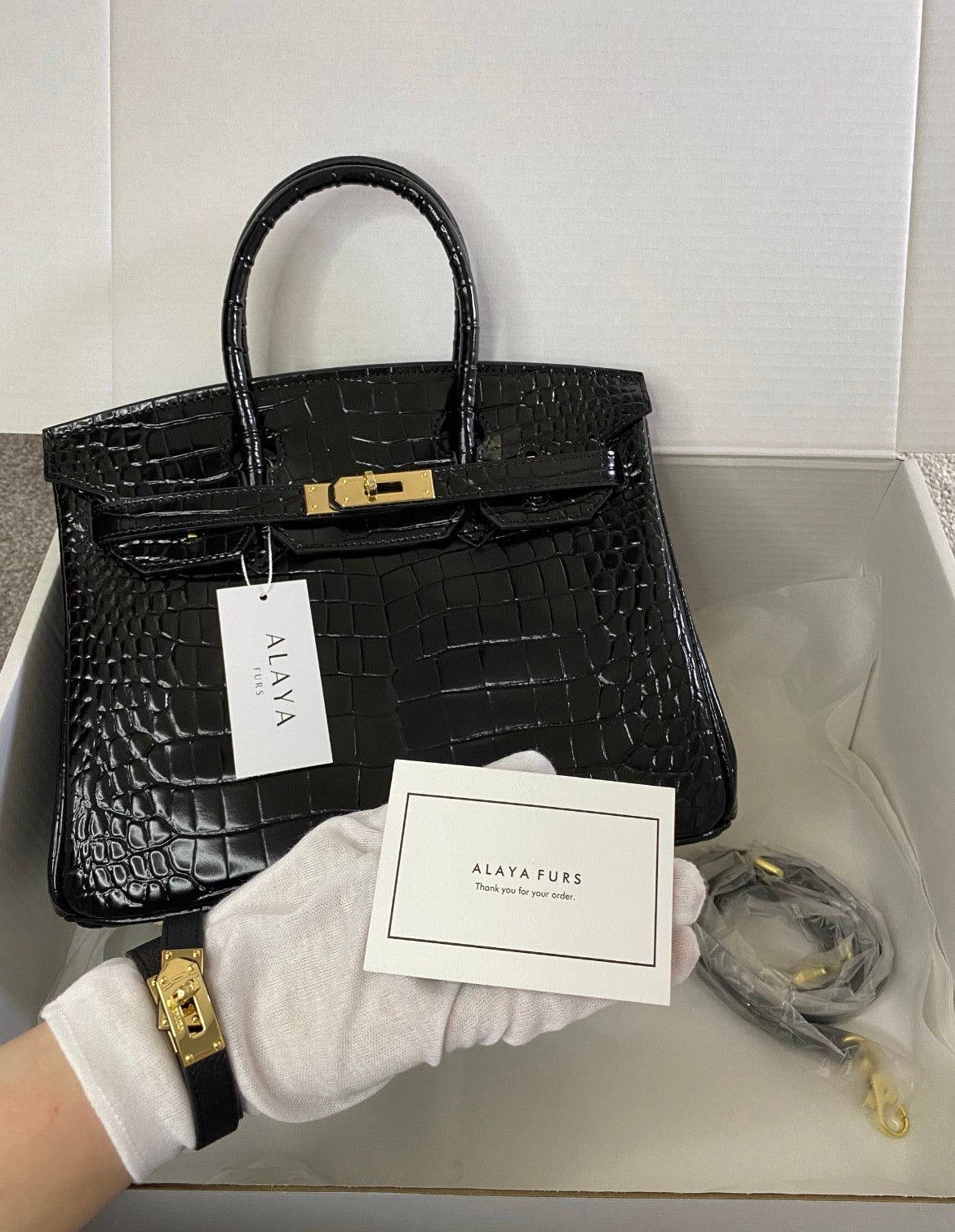 Croc Leather Handbag