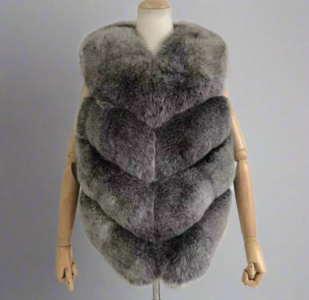 4 Row Fox Fur Gilet