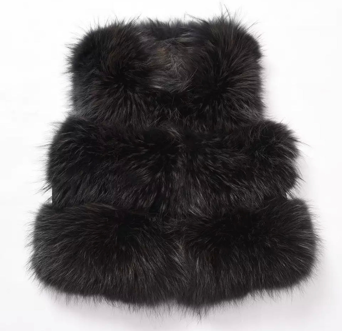 3 Row Raccoon Fur Gilet