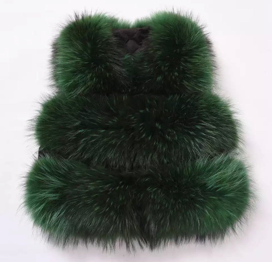 3 Row Raccoon Fur Gilet