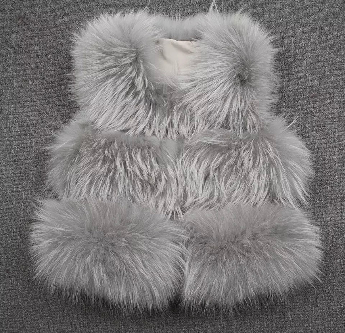 3 Row Raccoon Fur Gilet