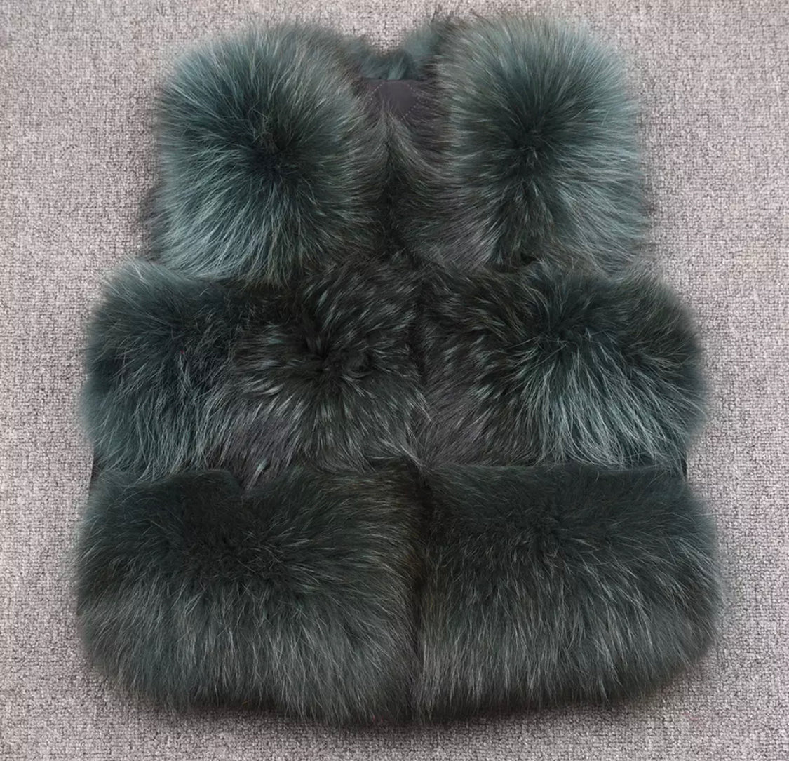 3 Row Raccoon Fur Gilet