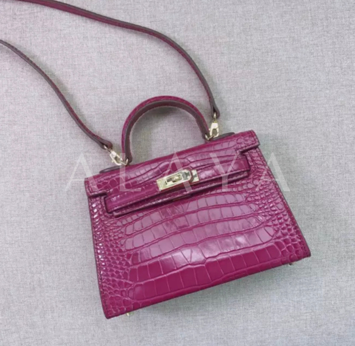 Mini Croc Leather Bag