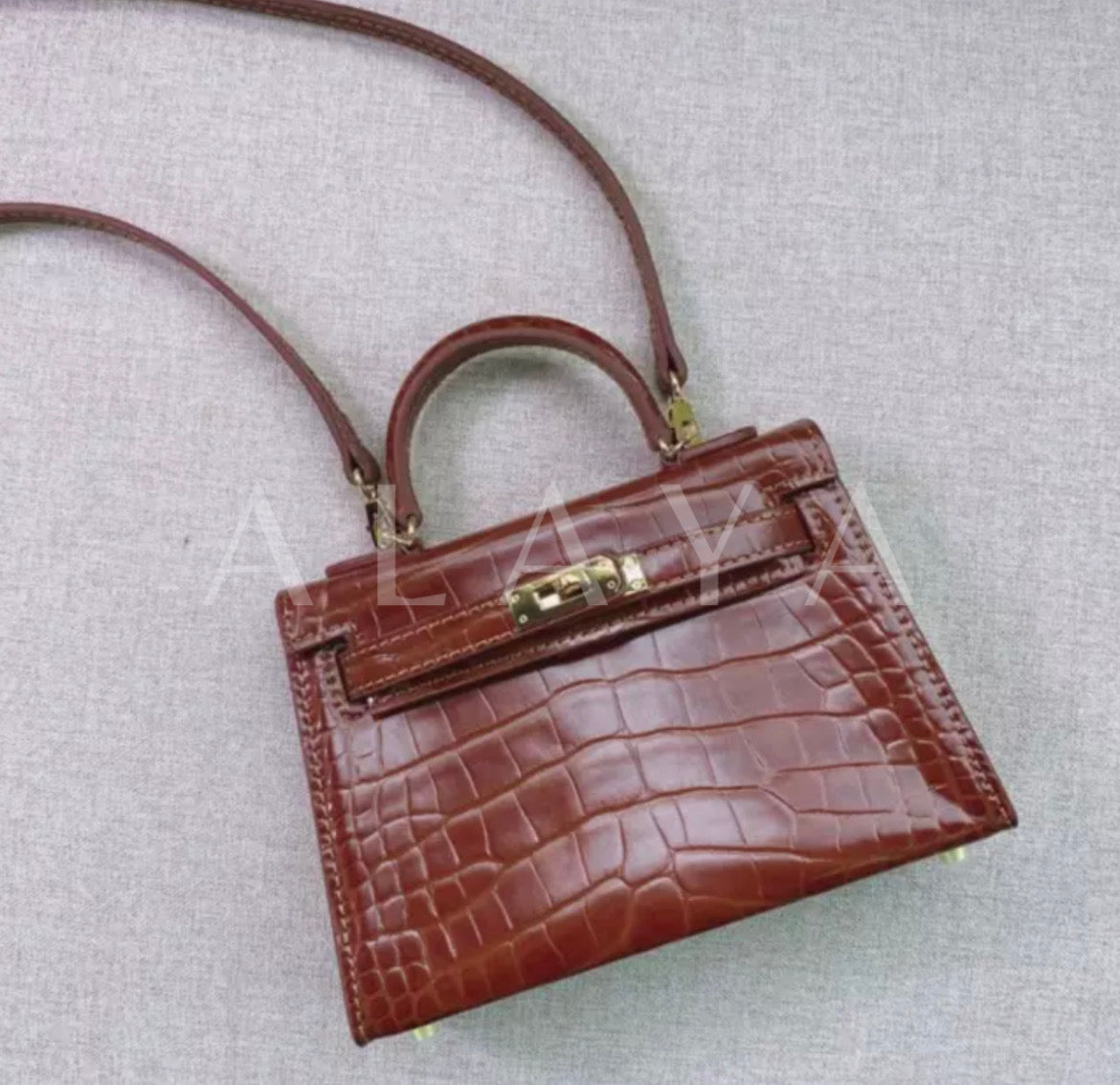 Mini Croc Leather Bag