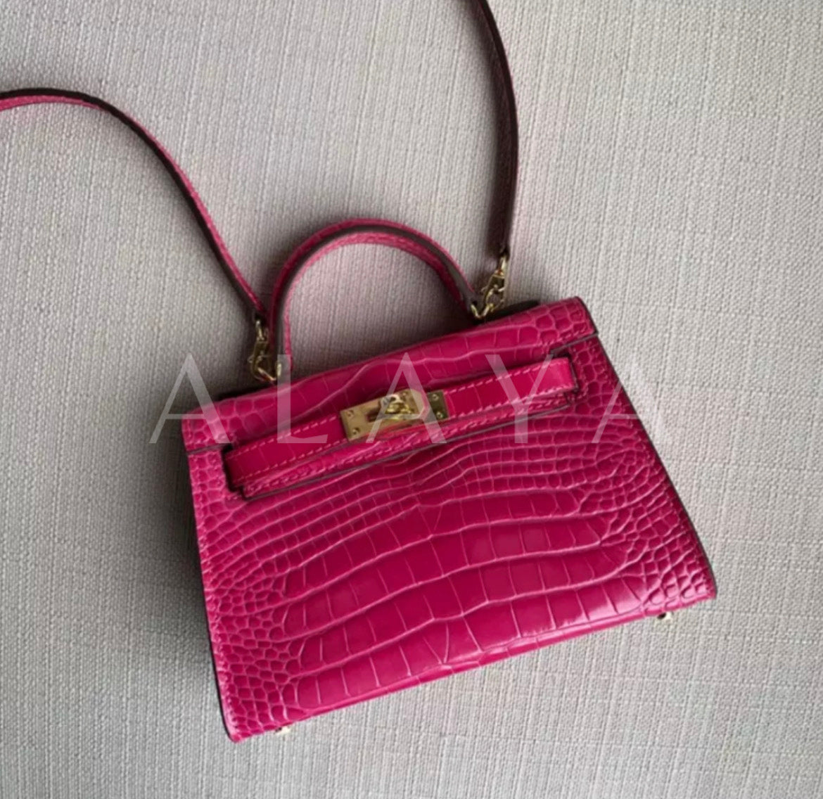 Mini Croc Leather Bag