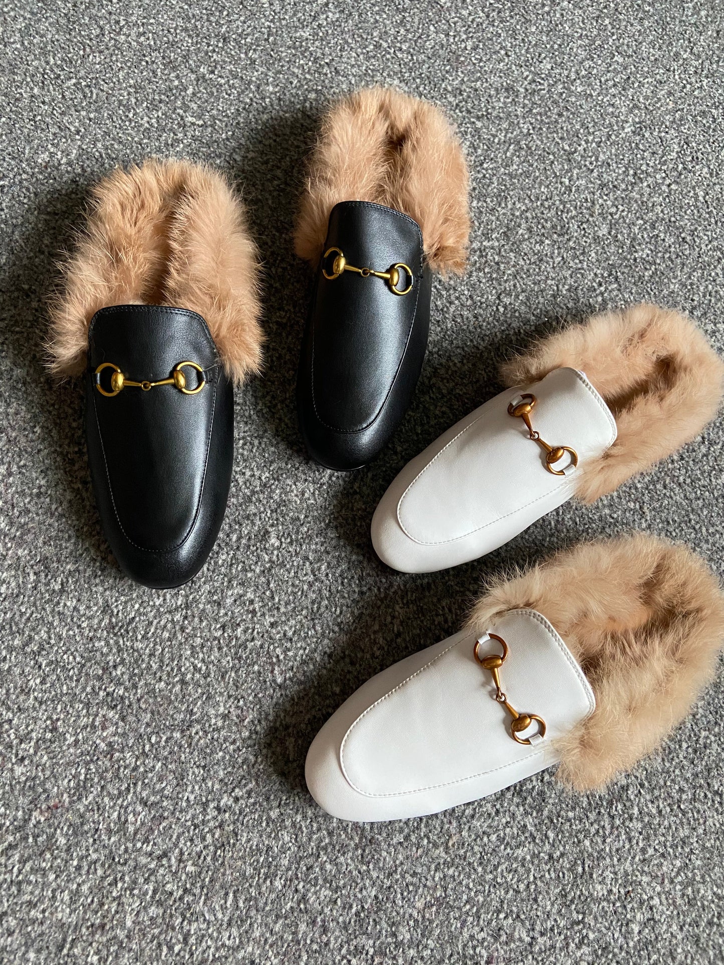 Fur Leather Loafers