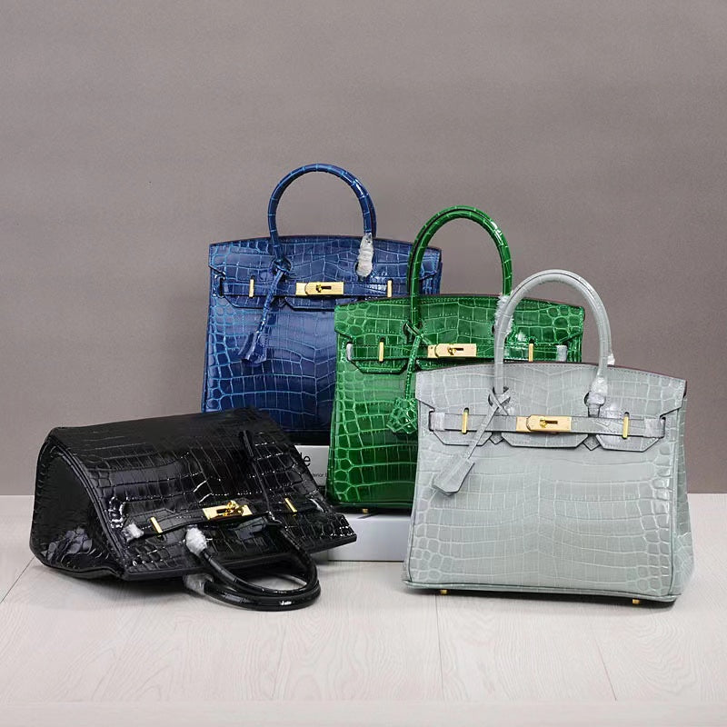 Croc Leather Handbag