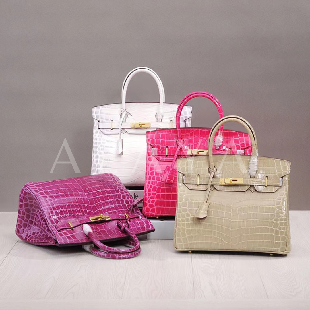 Croc Leather Handbag